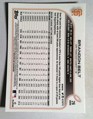 2022 Topps Chrome Refractor #26 Brandon Belt San Francisco Giants MLB Baseball Trading Card image 4