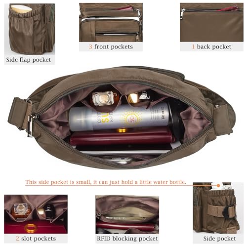 Image of VOLGANIK ROCK Crossbody Bags for Women RFID Lightweight Travel Shoulder Bag Waterproof Nylon purses and handbags Pocketbook
