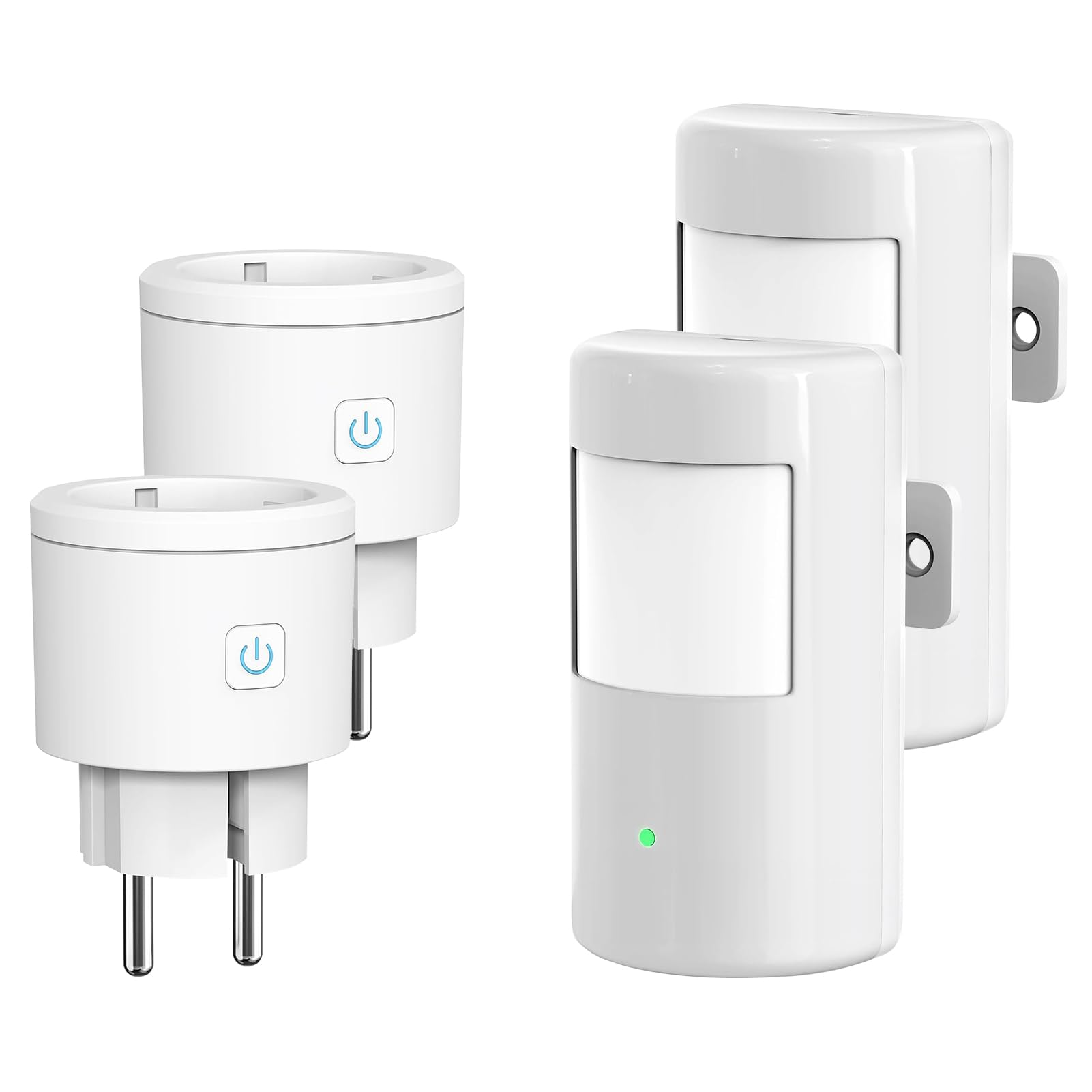 2 Sensor de movimiento de toma de sensores, sensor de movimiento infrarrojo, toma de detector de paso de radio, activación automática de luces y dispositivos interiores/exteriores