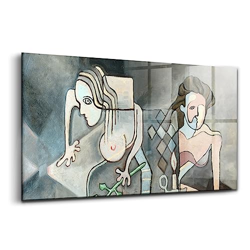 Peinture sur verre d'art Wallfluent tableau abstrait féminin pour mur