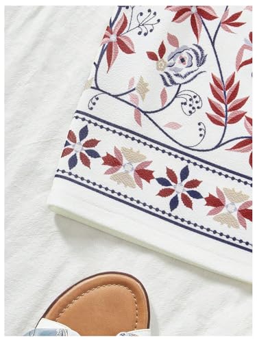 Milumia Women's Boho Floral Print Mini Skirt High Waisted Summer Bodycon Skirts4