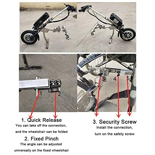 Kit de conversion pour fauteuil roulant électrique, alimentation 48 V avec lumières avant et LED, contrôle à 3 vitesses pour une meilleure mobilité