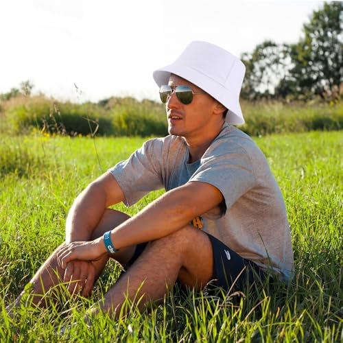 Image of 36 /24 /12 Pcs Bucket Hats for Men Women Bulk Cotton Fishing Cap UV Protection Beach Foldable Solid Color Sun Cap