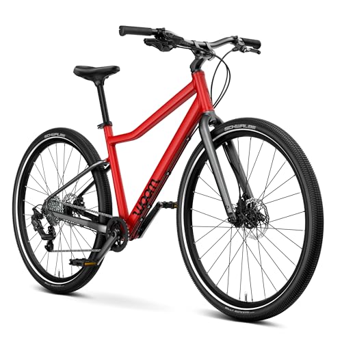 woom Explore 6 Bicycle for Kids & Teens 10 to 14 Years Old, 26-Inch Lightweight 8-Gear Road & Mountain Bike for Boys & Girls - Red