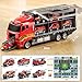 NIPLOOOW Toddler Boys Toys for 3-5 Years Old, Fire Truck Vehicle Set with Play Mat and Die-Cast Toy Car, Transport Carrier Truck for Kids 3-5, Birthday Gifts Toys for 3-8+ Year Old Boys