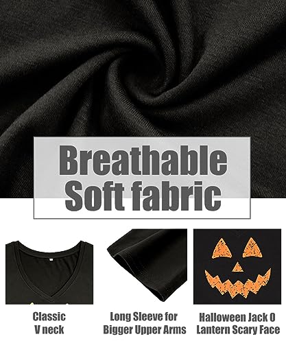 CARCOS Plus Size Tops for Curvy Women Long Sleeve Fall Shirts Glitter Pullover Raglan Tunics Casual XL-5XL4