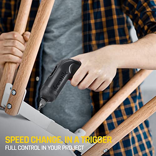 Fanttik L1 Pro Cordless Screwdriver, Electric Screwdriver Set with 14 Bits, Digital Screen, Li-ion 2000mAh, 1/4''Hex, 6 Torque Settings 0.5-6 N.m, Variable Speed, Front LED-Grey