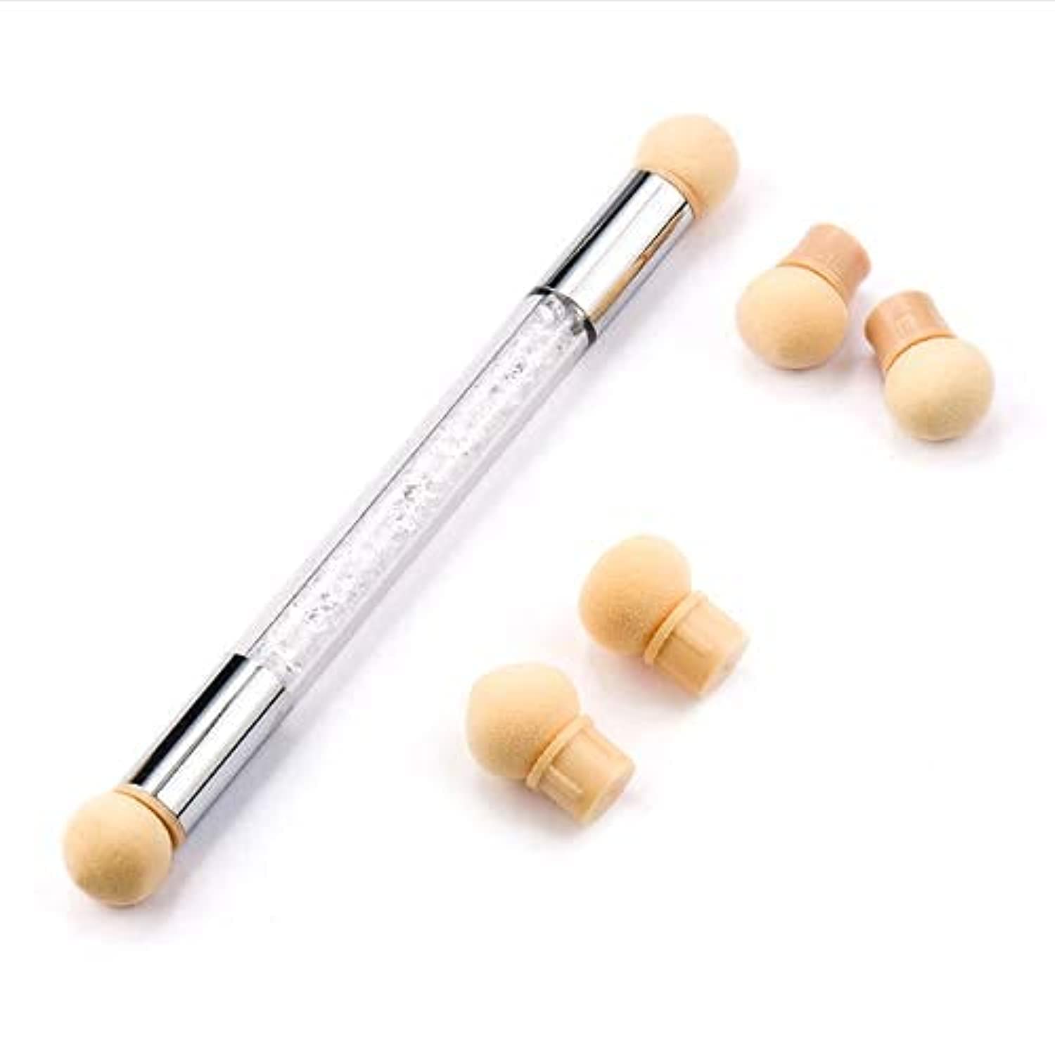 RED SQUARE Nail Gradient Sponge Pen Nail Art Tool Dual Head Brush Picking Dotting Pen with 4 Replacement Heads Acrylic Manicure DIY Tools-image-47