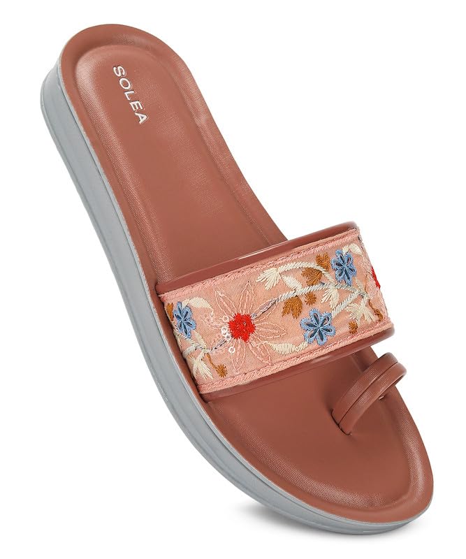 Image of PARAGON K7012L Women's Sandals | Stylish Slip on Flats with Cushioned Soles | Trendy Lightweight Durable & Comfortable Fashion Slippers for Outdoor Use