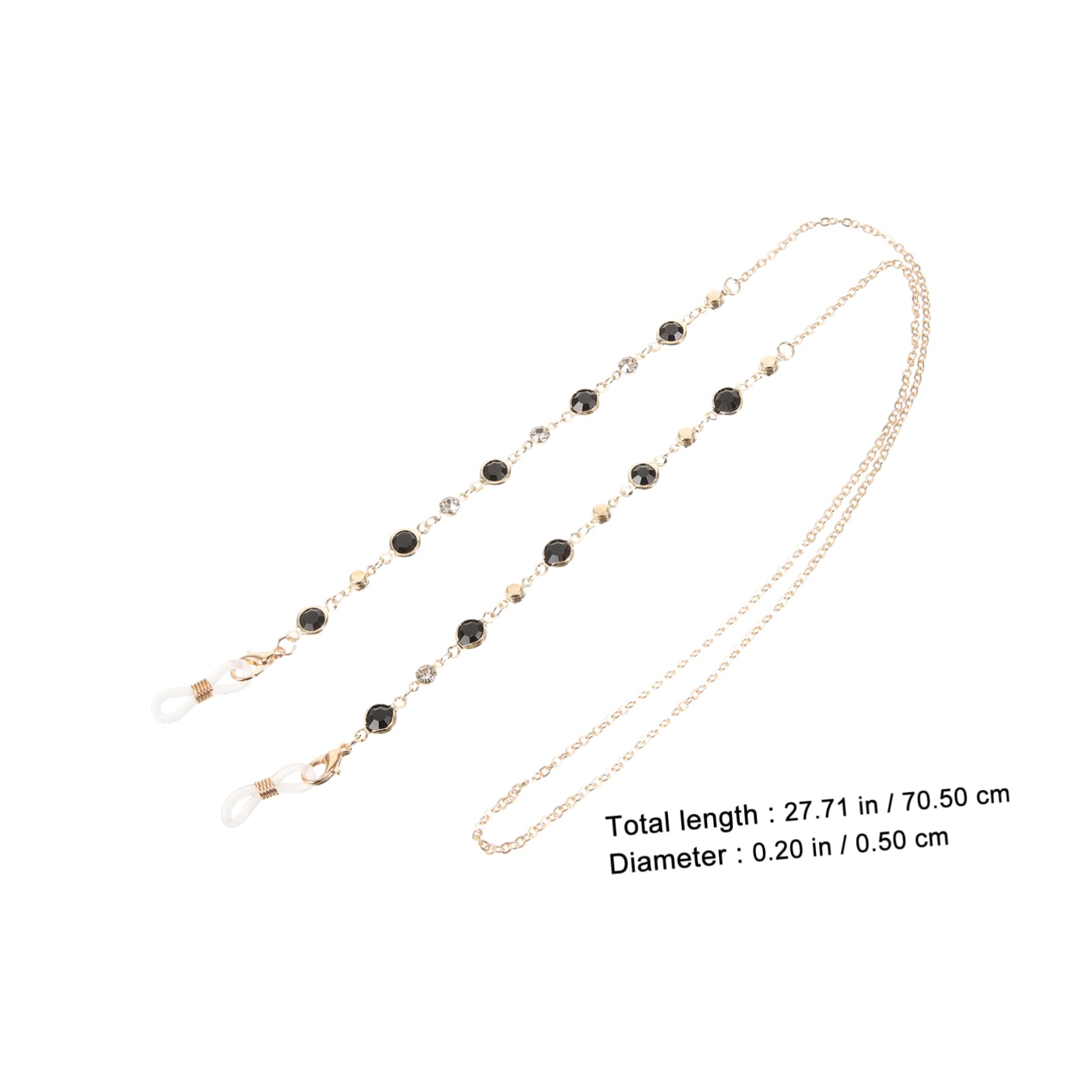 CALLARON Correa Para Gafas Estuche Para Guardar Varias Gafas Cadena Para Gafas Con Cuentas Cadena Plateada Para Gafas Luz Retro Aleación Doble