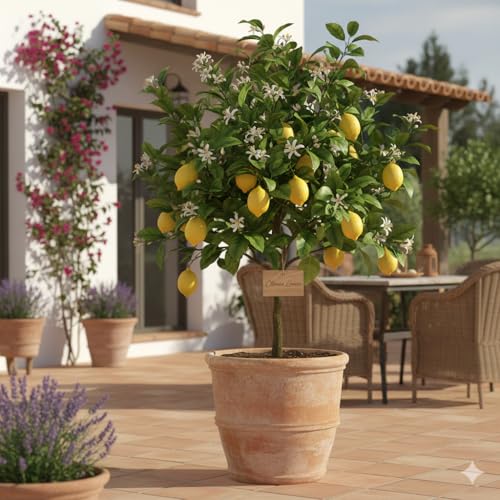 Zitronenbaum, Citrus Limon, 70-100 cm, Zitruspflanze für Garten, Wintergarten und Terrasse Meyer Zitrone