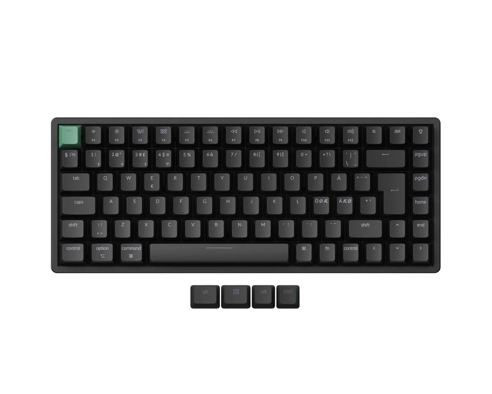 Keychron K2 HE Tastiera meccanica con effetto Hall al 75%, connessione Bluetooth 5.2, wireless 2,4 GHz, interruttori magnetici, hot-swap, retroilluminazione RGB, Keycaps ABS - layout italiano ISO