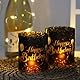 12 Stück Happy Birthday Windlicht Tischdeko Geburtstag Deko Mini Kerzen Dekoration Teelichter Lichthülle Teelichthalter Kerzenhalter Party Geschenk Geburtstagsdeko Tischdekoration (Schwarz-Gold)