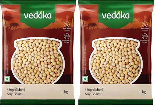 Image of Amazon Brand - Vedaka Premium Unpolished Soybeanv| 1 Kg | Soya Beans (Pack of 2)