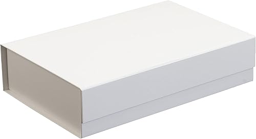 CECOBOX Caja de regalo de 11.4 x 7.5 x 2 pulgadas, cierre magnético plegable mate blanco para embalaje de regalo, caja de propuesta de dama de