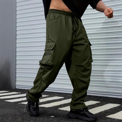 Men's Cargo Pants Loose Fit Sweatpants Stretch Elastic Waist Pants Drawstring Trousers Casual Athletic Cargo Jogger2