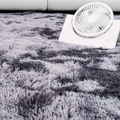 Yobath Large Area Rugs 8X10 Feet For Living Room, Big Fluffy Shag Rug For Bedroom, Soft Fuzzy Shaggy Carpet Rugs For Kids Girls Boys Playroom Nursery Dorm Room Decor, Tie-Dyed Dark Grey #TOP5