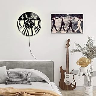 The Beatles Horloge disque vinyle 30,5 cm LED Rock Pop Bande de musique Décoration murale 7 couleurs Fait à la main… - Les Beatles, Paul McCartney, John Lennon, RIngo Starr, George Harrison The Beatles Horloge disque vinyle 30,5 cm LED Rock Pop Bande de musique Décoration murale 7 couleurs Fait à la main… – Image 3