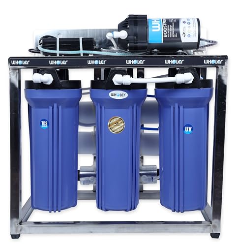 Image of WHOLER 25 LPH-SINGLE PUMP Commercial RO Water Purifier 25 LPH Plant with Tds Adjuster, Full Stainless Steel Body Works with all sources of water- Blue
