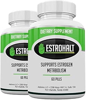 Estrohalt 2 Pack 120 Pills- DIM Supplement (Diindolylmethane) and Indole-3-Carbinol (I3C) Best Estrogen Blocker for Women...