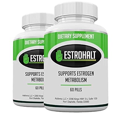 Estrohalt 2 Pack 120 Pills- DIM Supplement Diindolylmethane and Indole-3-Carbinol I3C Best Estrogen Blocker for Women &amp;amp; Men | Natural Aromatase Inhibitor Vitamin to Help PCOS, Menopause, and PMS