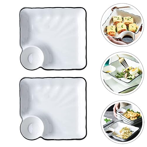 Platos de cerámica para sushi y dip 2 piezas miniatura 4