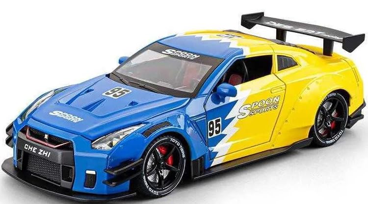 Image of NISHCHAY 1:24 Scale Nissan Skyline GTR-R34 Diecast Models Alloy Diecast Toy Car Alloy Sports Car Model Vehicle Sound Light & Pull Back Toy for Kids Gift (Nissan GTR)