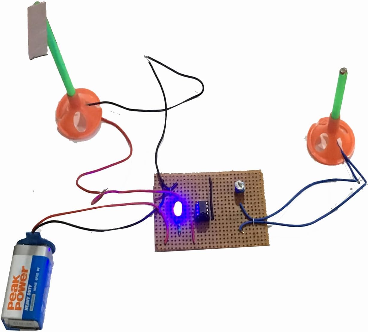 LDR Sensor Based Automatic Street Light Control Kit - Ready to Use on Dotted Multipurpose PCB Board - For Kids