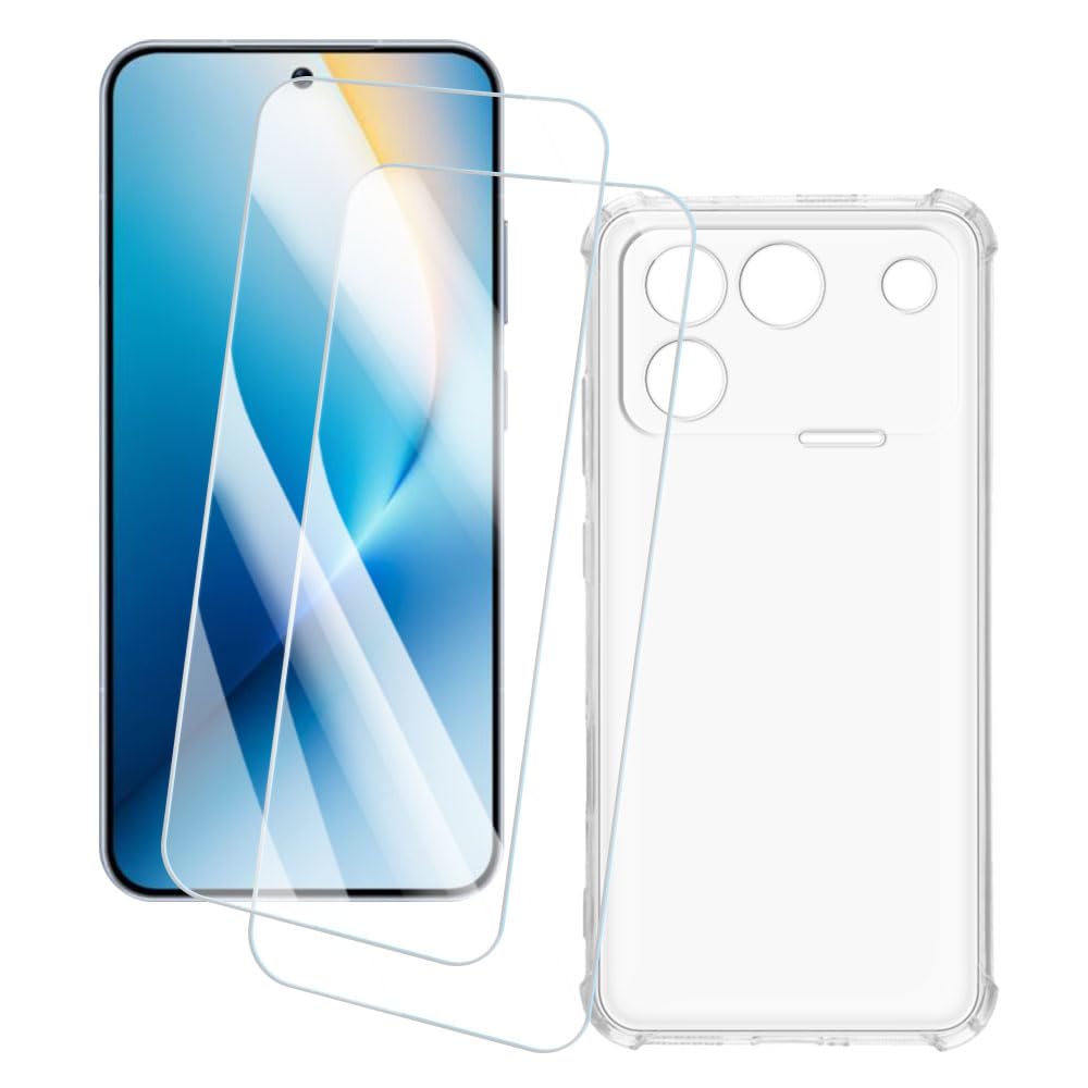 2 Pack Screen Protector + Case Compatible with Huawei Honor Win RT 5G (6.83 inch) Case Artistic Custom Printed Cover and Tempered Glass Film Anti-Scratch (Clear)
