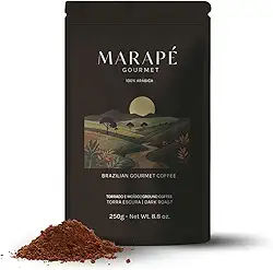 Café Marapé Gourmet 100% Arábica, Torra Média, Notas de Chocolate Amargo, Caramelo e Frutas Secas, Encorpado e Sem Amargor, Direto do Produtor – Pacote 250g