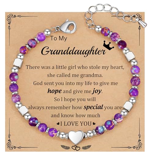 Christmas Gifts for Women, Stocking Stuffers for Teens Beaded Bracelets for Women Gifts for Mom Christmas Gift Mothers Day Gift for Grandma Daughter Bonus Mom Nature Stone Bead Bracelet Graduation Jewelry for Her 2026