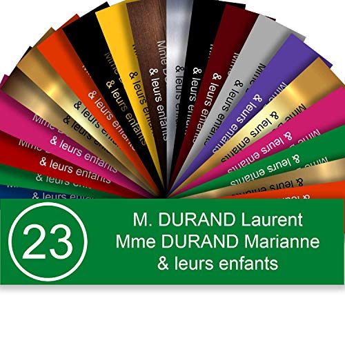 Plaque Boite Aux Lettres Adhésive PVC Avec Numéro - Plaque Gravée À Personnaliser 10 x 2,5 cm - 21 Couleurs Disponibles (Vert) Cover