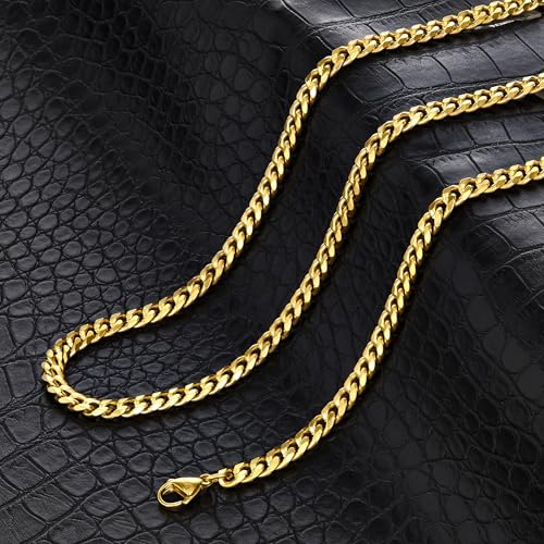 Invicta Jewelry Men's Franco Bracelet and Curb Necklace Chain Set4