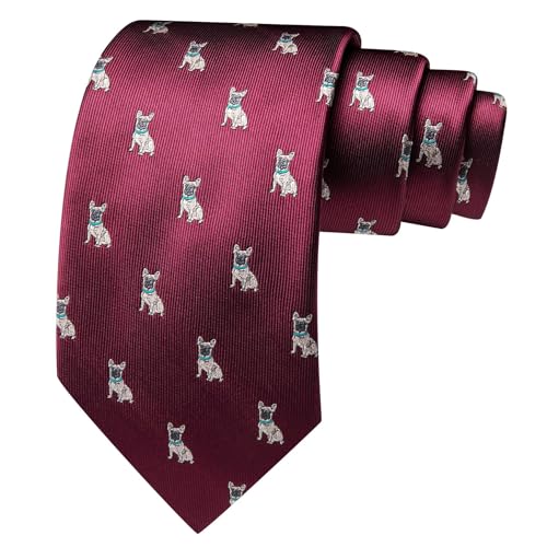 Image of Barry.Wang Man Tie Sets Skull Ties Animal Extra Long Necktie Silk Woven Handkerchief Cufflinks Festival Party Gift