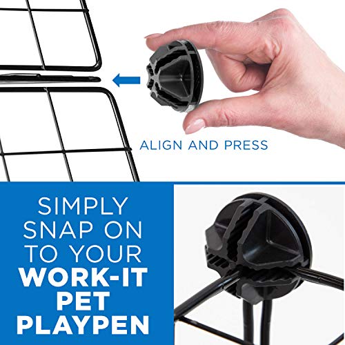 Work-It! Pet Playpen, Foldable Metal Exercise Pen | Small Animal Cage Indoor/Outdoor Metal Wire Fence For Rabbits, Guinea Pigs, Small Animals | Portable Kennel Crate Fence With Configurable 12 Panels #TOP6