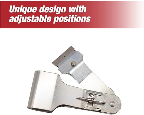 Miniatura 6 de Herramienta raspadora ajustable de posición de 3 vías, 8 pulgadas, removedor de adhesivo adhesivo (2 unidades), incluye 1 caja de 100 cuchillas de