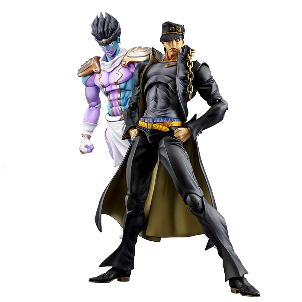 2 Figuras de acción Star Platinum, Figura de Jojo, Modelo de Escritorio, Adorno Coleccionable, Regalo en Caja, Figuras de Juguete 17 cm + 25 cm