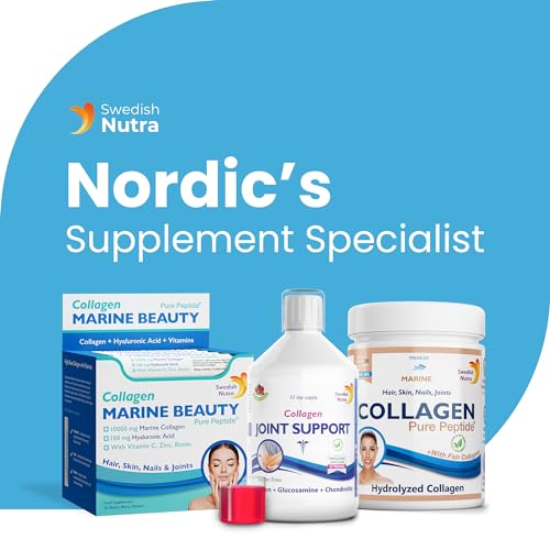 Swedish Nutra - Joint Support Collagen - Packung mit 500 ml, 33-Tage-Vorrat | Beerengeschmack | mit Glucosamin & MSM | 100% natürliches Aroma, zucker- & glutenfrei | hohe Absorptionsrate