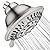 BRIGHT SHOWERS Shower Head High Pressure Rain Showerhead 5 Spray Setting Fixed Shower Head Angle Adjustable Bathroom Showerhead, Brushed Nickel