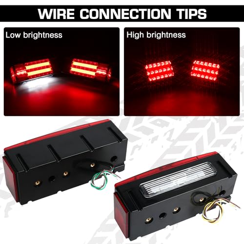 Image of LINKITOM New Submersible LED Trailer Light Kit, Super Bright Brake Stop Turn Tail License Lights for Camper Truck RV Boat Snowmobile Over 80 inch Inches