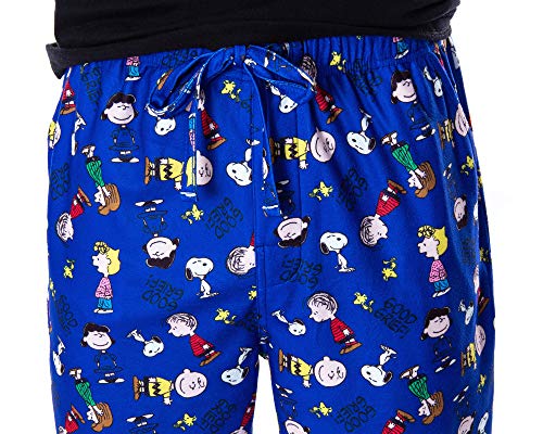 INTIMO Peanuts Men's Good Grief! Allover Character Pattern Loungewear Sleep Pajama Pants4