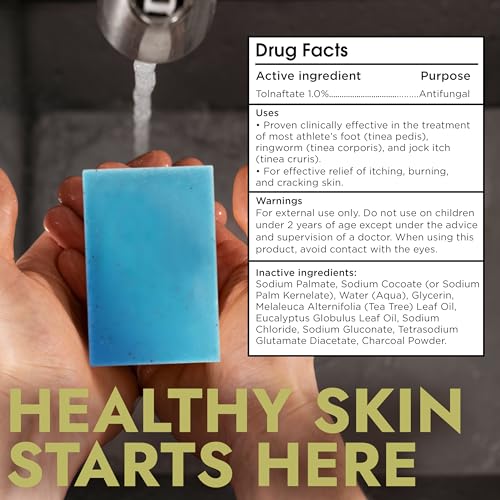 Image of Antifungal Soap with Tea Tree & Eucalyptus, Deep-Cleansing Pumice Bar Soap | Deep Cleansing & Exfoliating Bar, Natural Ingredients, Helps Soothe Jock Itch, Ringworm & Athlete's Foot, Pumice Bar Soap
