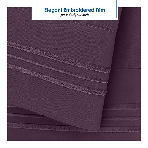 Image of Nestl Purple Short Queen Sheets for RV, Hotel Luxury RV Queen Sheets Set, 6 Piece Fitted Bed Sheet Set and Pillowcases, Super Soft, Wrinkle-Free, and Breathable Camper Bedding