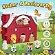 HappyKidsClub Montessori Bauernhof Spielzeug ab 1-4 Jahre, Aufklappbare Scheune Spielhaus für Kleinkinder mit 9 Tieren & Bauer - Pädagogisches Geschenk für Kinder - Baby Lernspielzeug Set