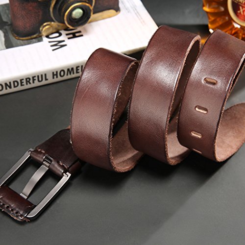 Image of KEECOW Men's 100% Italian Cow Leather Belt Men With Anti-Scratch Buckle,Packed in a Box