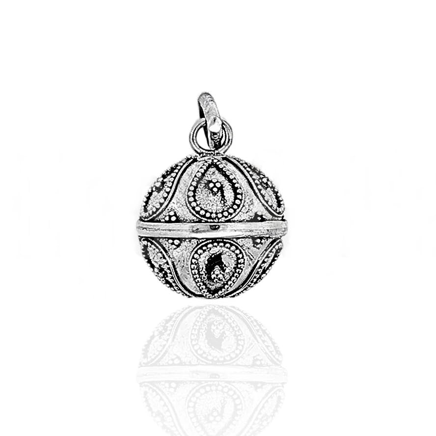 Grelot d'anges en argent 925 filigrane de 14mm au design artisanal d'exception