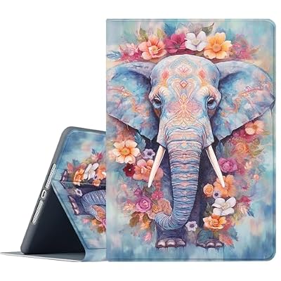 FGDRFGRW Case for Samsung Galaxy Tab S8/S7 11-Inch 2022/2020 Model SM-X700/X706/T870/T875/T878,Adjustable Stand Auto Wake/Sleep Function Full Body Protection Cover - Elephant Flower