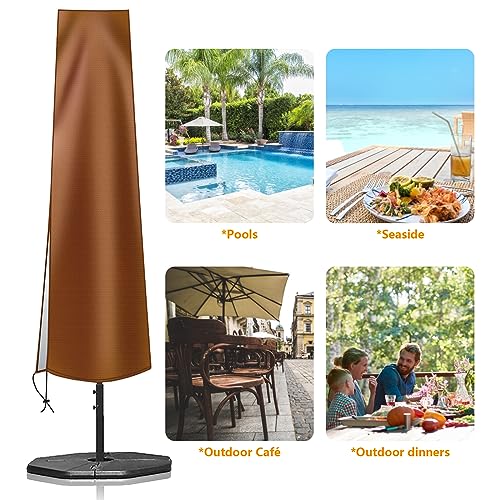 image for OKPOW Umbrella Cover 420D Oxford Fabric Patio Umbrella Covers Waterpro