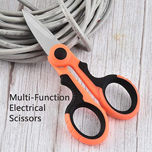2 Pcs Electrician Scissors Multi-Purpose Cutting Electrician Tools Stainless Steel Serrated Electrician Shears for Cut Electrical Wire Iron Wires Meat Poultry Chicken - Image 6