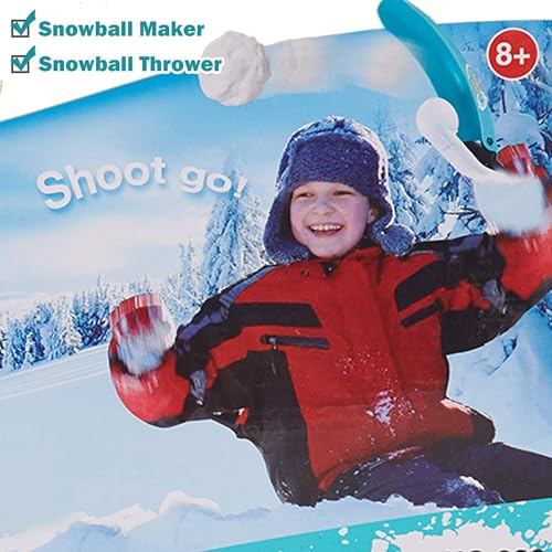 COLOR TREE 2-in-1 Snow Trac-Ball with 5 Ocean Balls, Snowball Maker Launcher Toys for Kids Boys Girls Wintersport Outdoor Play Fights Have Fun, green